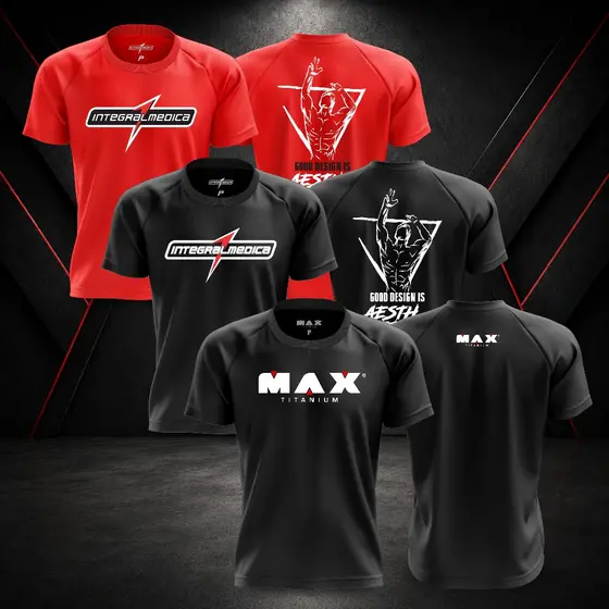 Kit 3 Camisas Esportivas Dry Fit Integralmedica, Darkness, Max Titanium - Academia