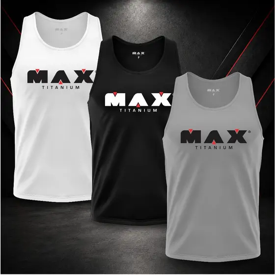 Kit Regatas Dry fit Max Titanium Esportiva - Academia - Treino - Crossfit