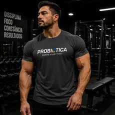 Camisa Probiótica Dry Fit Esportiva para Academia/Casual