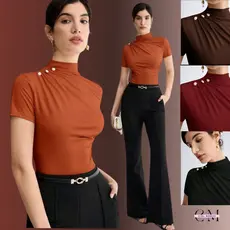 BLUSA feminina ESTILOSA elegante suplex gola alta blusinha social delicada tendencia 2027 blusas
