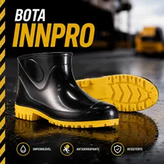 Bota Galocha de PVC Impermeável Antiderrapante Cano Curto para Motoboy, Pesca, Construção e Limpeza Profissional
