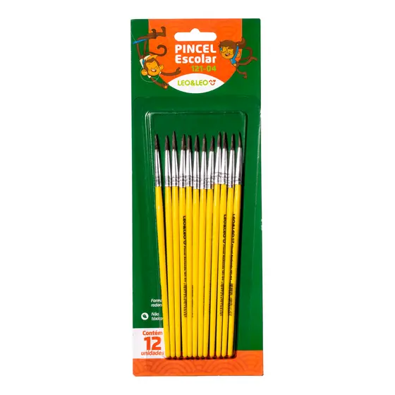 Pincel ARTISTICO Redondo, Escolar Nº: 121-04 Pct/12 Leoeleo