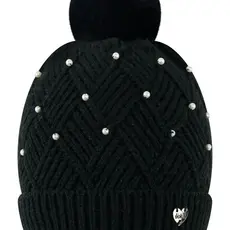 Gorro Touca Infantil Menina Inverno 26 em Tricot Preto Kukiê
