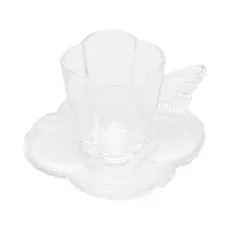 Jogo de 4 Xícaras 80ml para Café com Pires de Vidro Butterfly Wolff