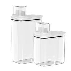 Dispenser Lavanderia Mantimentos, Cerais Detergente/Produtos Limpeza 1,5L (19,5cm) / 2,3L (23cm) Linha Flow <OU>