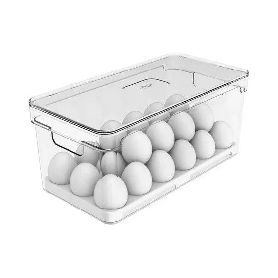 Organizador de Geladeira para Ovos com Tampa 14, 21 e 36 Unidades - Linha Clear Fresh - OU