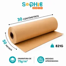 Papel Bobina Rolo Semi Kraft 30cmx50m Pardo Embalagem