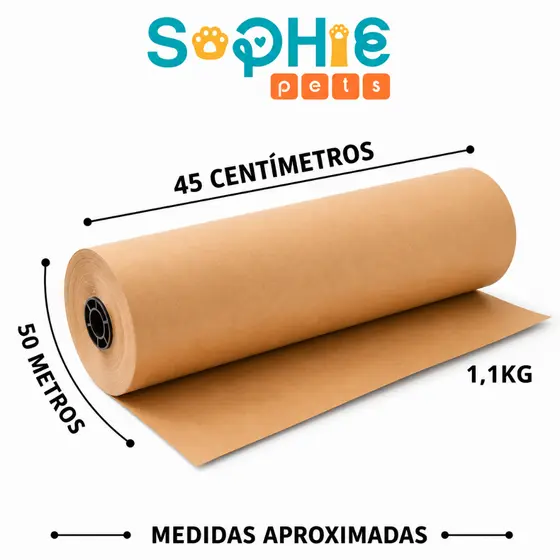 Papel Bobina Rolo Semi Kraft 45cmx50m Pardo Embalagem