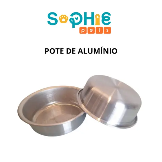 Kit 2 Pote Tigela Vasilha Comedouro Alumínio para Cães e Gatos Pet Cachorro