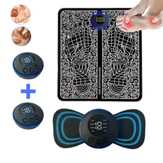 Kit Tapete E Mini Massageador Elétrico Dor Pés E Musculares EMS