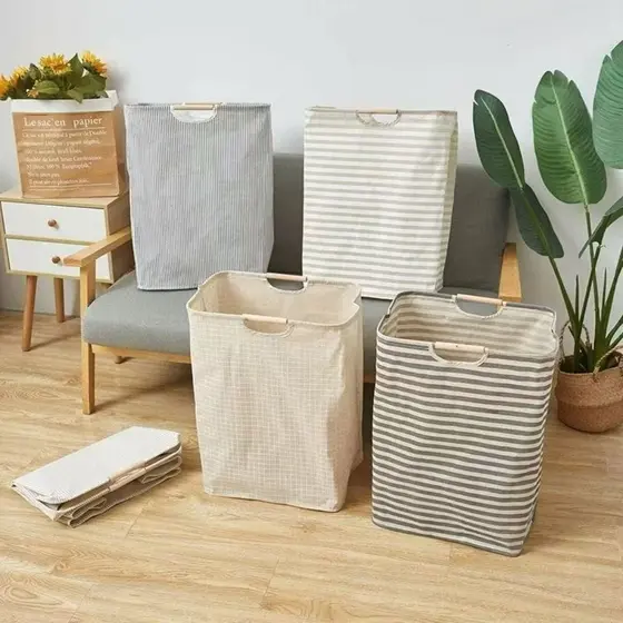 Cesto De Armazenamento De Roupas Sujas Com Alça Roupa Suja Dobrável Grande Capacidade