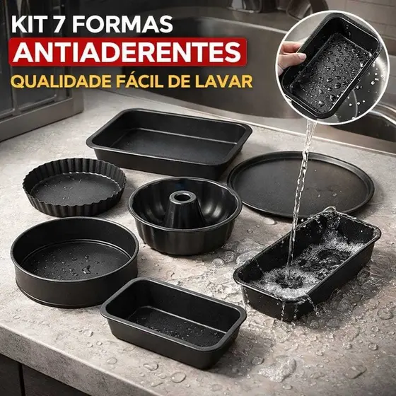 KIT COM 7,6,5,4, 3 FORMAS ASSADEIRAS ANTIADERENTES , TORTA,BOLO, PÃO e CARNES