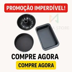 FORMAS ASSADEIRAS ANTIADERENTES , BOLO, PUDIM E FUNDO REMOVÍVEL