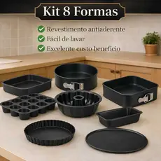KIT FORMAS ASSADEIRAS 8,7,6,5,4,3 ANTIADERENTE TORTA,BOLO, PÃO e CARNE