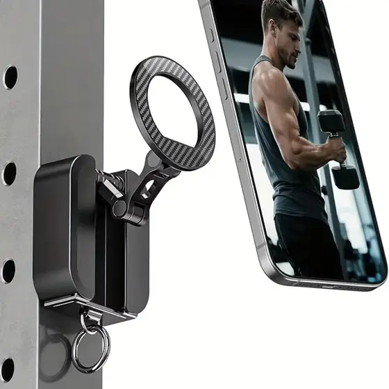 Suporte magnético para celular veicular com design de dupla dobragem