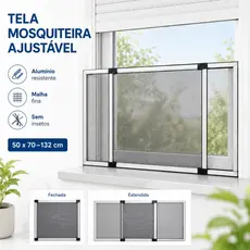 50*70cm Tela Mosquiteiro Deslizante Com Moldura Alumínio Ajustável