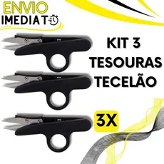 KIT 3 Tesoura Tecelão para Arremate de Linha Pic Corta Fácil Preciso Corte e Costura Fios Artesanato Bordado Tecido
