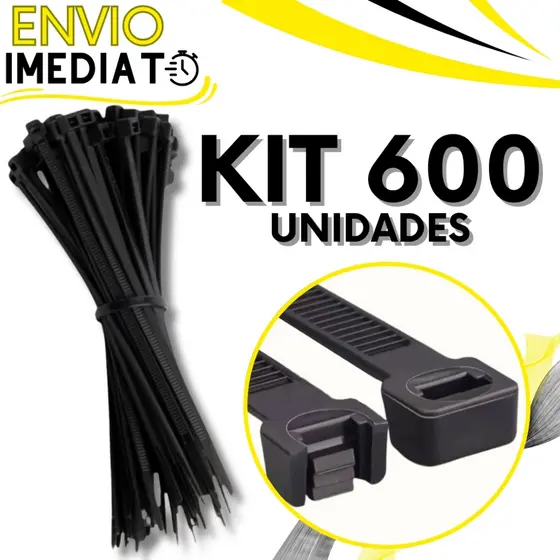 KIT Jogo 600 Enforca Gato Abraçadeira de Nylon Braçadeira Cintas Plásticas Variadas Super Resistente Presilha para Fios