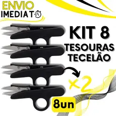 KIT Jogo 8 Tesouras Pic de Tecelão para Arremate de Linha Corte e Costura Preciso Fios Para Artesanato Bordado Tecido