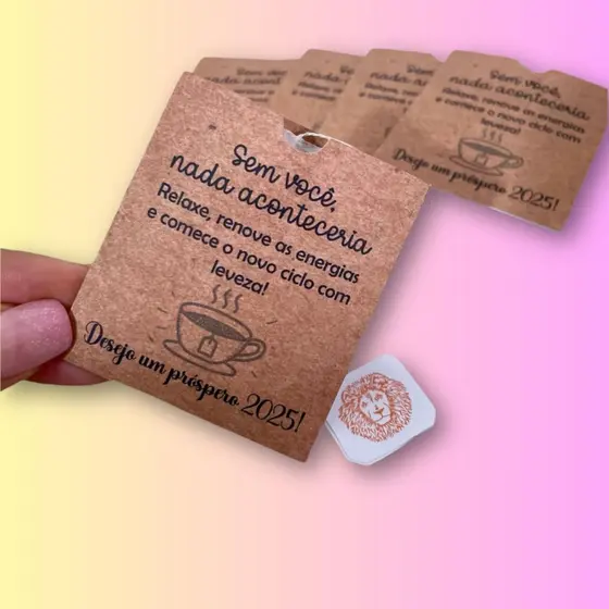 Porta Chá Lembrancinha Mimos para Clientes Lembrancinha | PEGUE E MONTE | Fazemos em outros temas