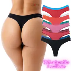 Kit 5 Calcinhas de Algodão Adulto