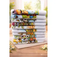 Kit Panos de Prato Premium Resistente Estampado Sortido 40cm x 70cm