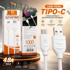 1 ou 2 Cabo  Super Rápido 67W  Fast-Charge Lightning/TipoC Cabo 4.8A Android e Iphone IOS