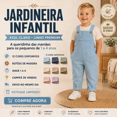 JARDINEIRA LONGA Infantil Menino Bebê / Macacão Infantil Bebê