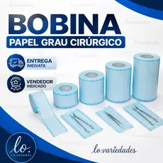 Bobina Papel Grau Cirúrgico Para Esterilização Autoclave 5, 8, 10 ,12 e 15cm x 100m Manicure Odontologia