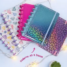 Caderno Disco Inteligente 8 10 Discos A5 b5 Caderno Folhas Reposicionável Papelaria Fofa Escolar Escritório Divisória