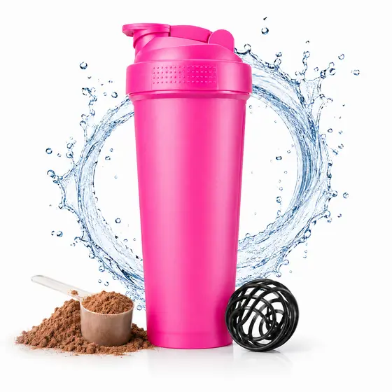 Coqueteleira Shakereira 600ml livre de BPA com marcação de ML na lateral Esfera misturadora