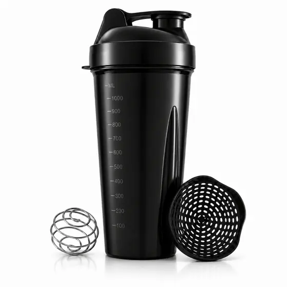 Coqueteleira shaker 1 litro diferenciada com esfera misturadora e peneirinha