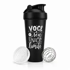 Coqueteleira Shaker 600ml Personalizada Livre de BPA com Peneirinha e Esfera misturadora