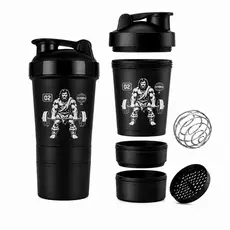 Coqueteleira Shakequeira Estampada de 500ml com 3 compartimentos mais esfera misturadora e peneira