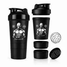 Coqueteleira Shaker 500ml Estampada com 3 compartimentos mais esfera misturadora e peneira