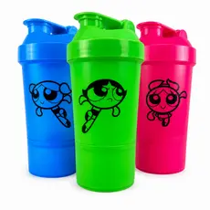 Coqueteleira 500ml Shaker com 2 Compartimentos das Menias Super Poderosas mais Peneira e Misturador