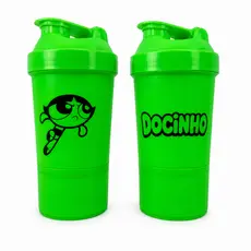 Coqueteleira Shaker 500ml Meninas Super Poderosas com 2 Compartimentos mais Esfera e Peneirinha