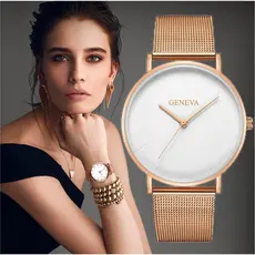 Relógio Feminino de Quartzo Extra Fino com Pulseira de Metal Milanês - Estilo Elegante e Versátil