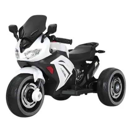 Moto Elétrica Infantil Motinha Triciclo Branco - Luzes e Som Motinho Passeio Brinquedo