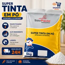 Tinta Em Pó Super Para Parede Cor Branca Lavável 5kg Kits Sampaflex