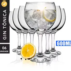 6 Taças Gin Tonica 600ml Vidro Nadir Conjunto  Bebidas Drinks Eventos Jogo de Louças