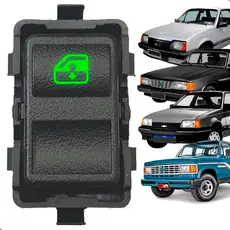 Botão Interruptor Vidro Elétrico Monza Opala Caravan Kadett Bonanza D20 C20 Simples LED Verde 5T