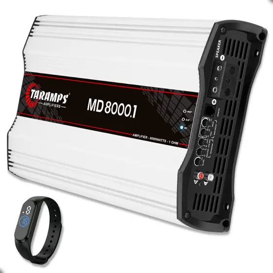 Modulo MD 8000.1 8000WRMS 1 Ohm Som Automotivo Taramps Full Range Subwoofer Potência Crossover