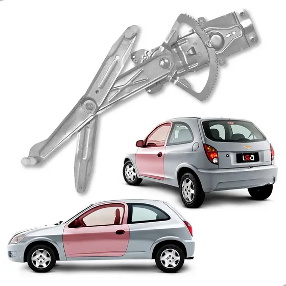 Máquina Vidro Chevrolet Celta 2000-2016 2 Portas Esquerdo Durável Sem Motor com Encaixe Mabuchi e Garantia 3 Meses