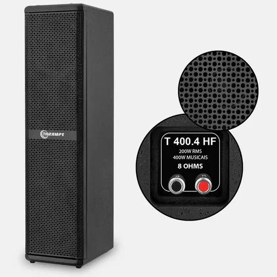 Caixa Acústica T400 Taramps Preta de 4 Auto-Falante de 4"  T 400.4 HF 400W 8 Ohms