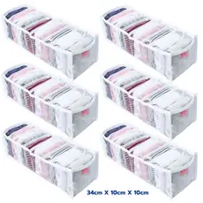 Kit 6 Organizador P de Gaveta Cômoda Guarda-Roupas para Roupa Intima Cuecas Meias Calcinha e Body Rn