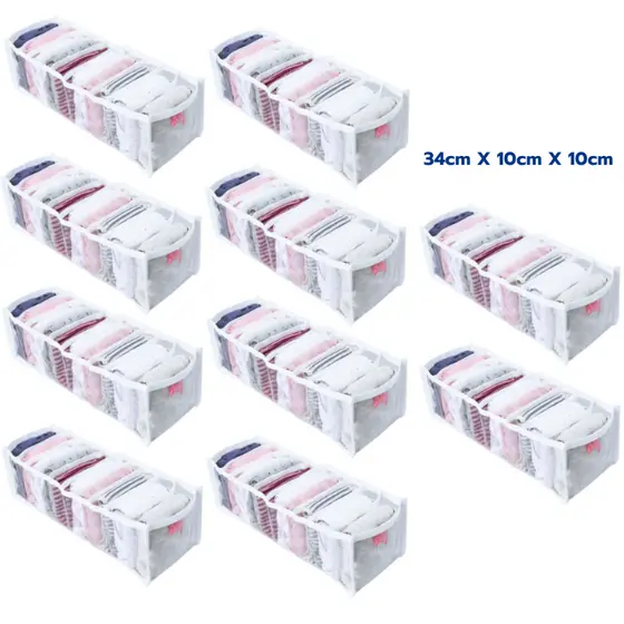 Kit 10 Colmeia Organizadora P para Calcinha Cueca Meia Roupas Intimas Body Rn de Gaveta Cômoda
