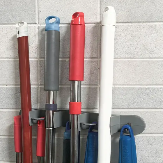 Suporte de Vassoura Pá Rodo de Parede Resistente Prático com Bucha e Parafuso