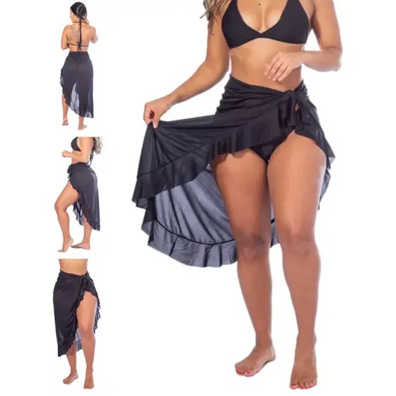 Kit C/3 Saída de Praia Longa Verão 2024 Canga Pareô Varias Amarrações Envio Rápido - Tamanho Único