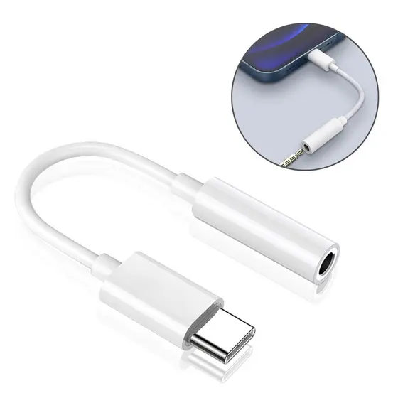 Cabo Adaptador Tipo C USB-C Macho Para Fone Ouvido P2 3.5mm Fêmea Headset